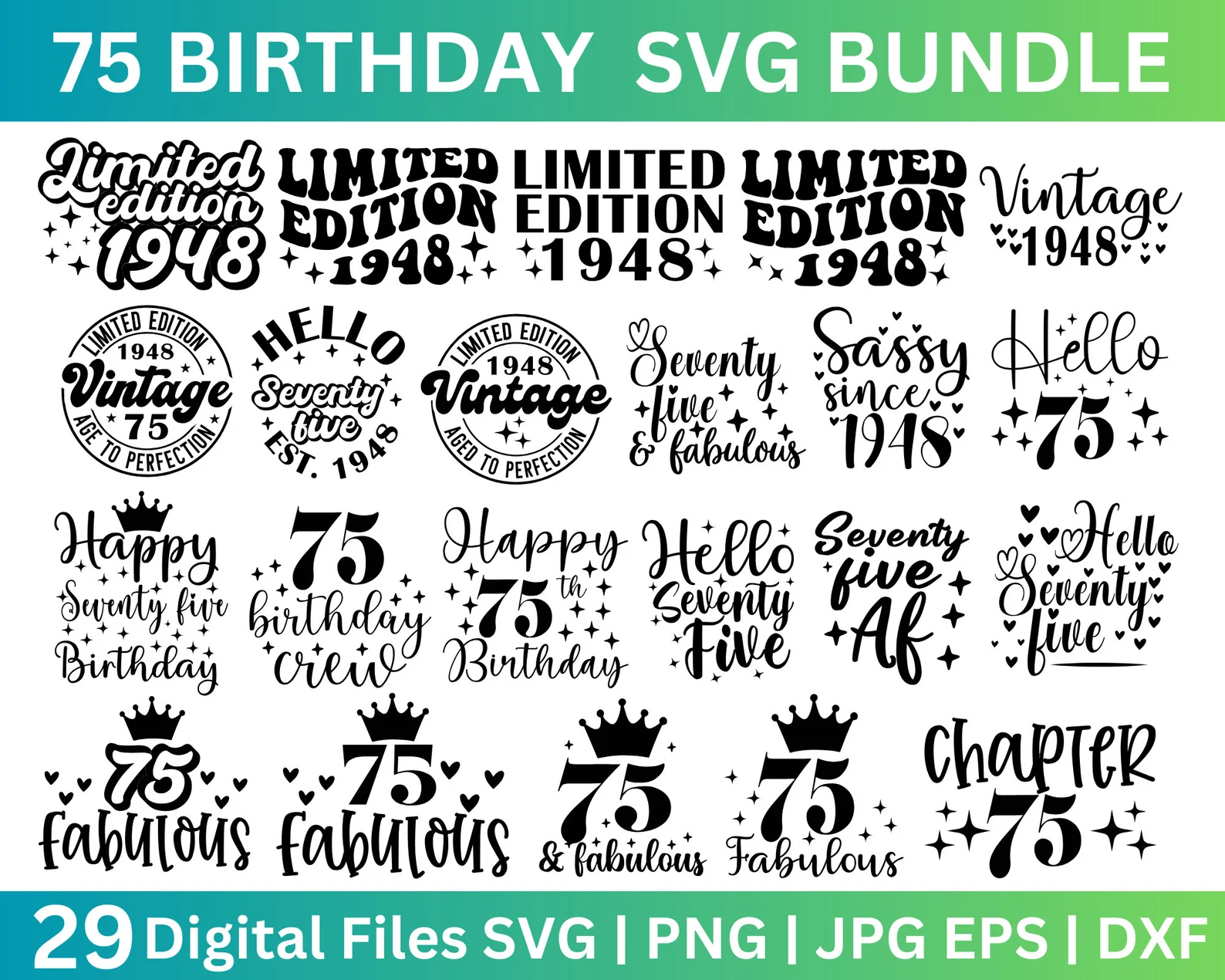 Pack 29 Designs Exclusivos – 75º Aniversário